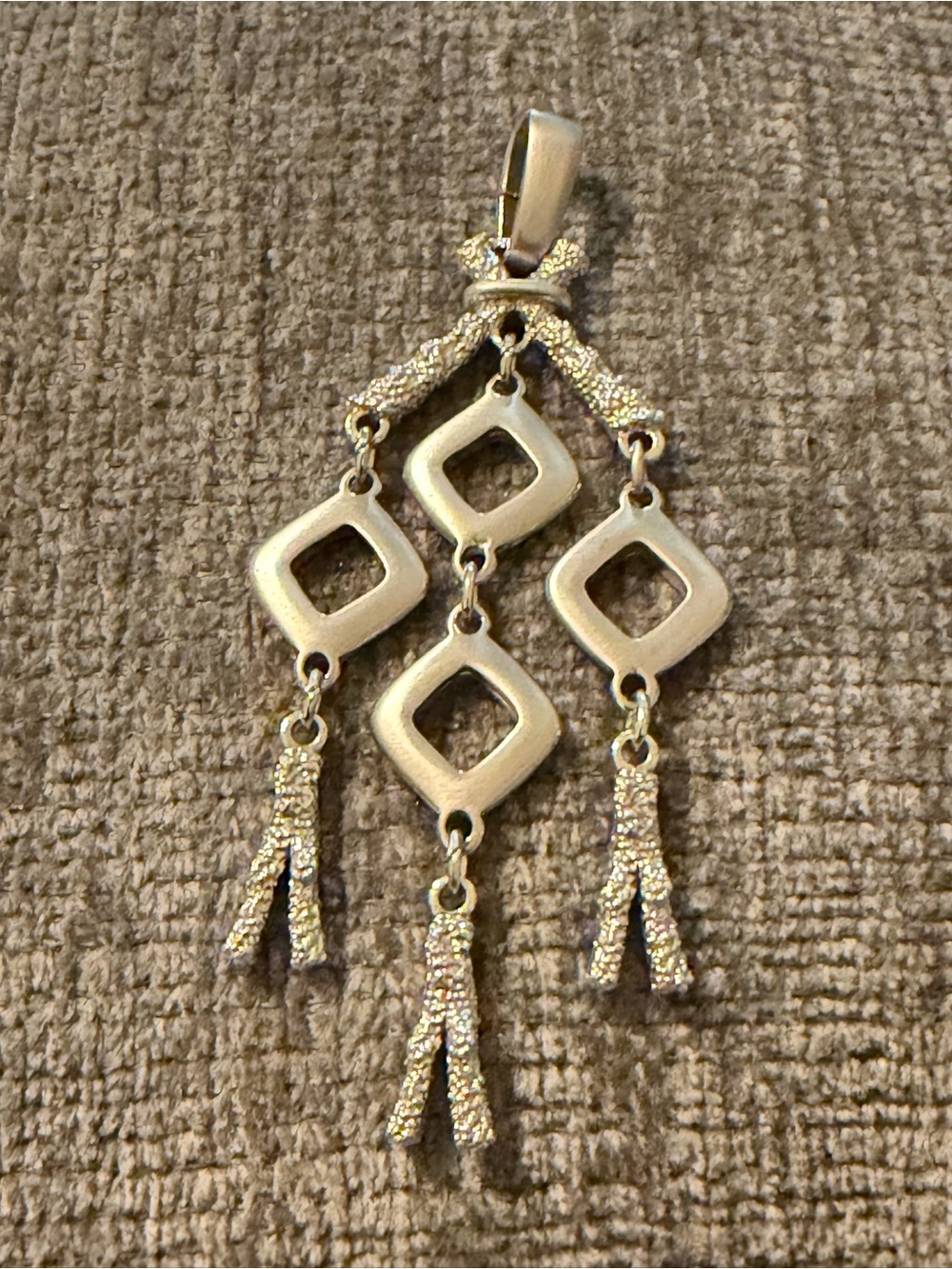 Trifari Silver-Tone Geometric Dangle Pendant